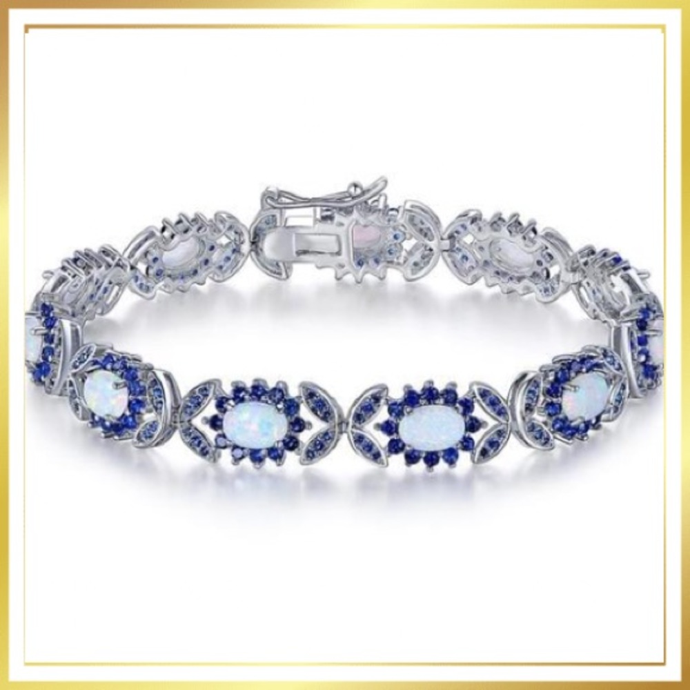 Opal & Sapphire Butterfly Tennis Bracelet